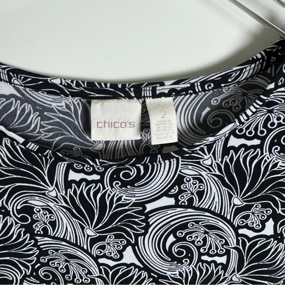 Chico’s Black White Stretchy Tee - Picture 4 of 8